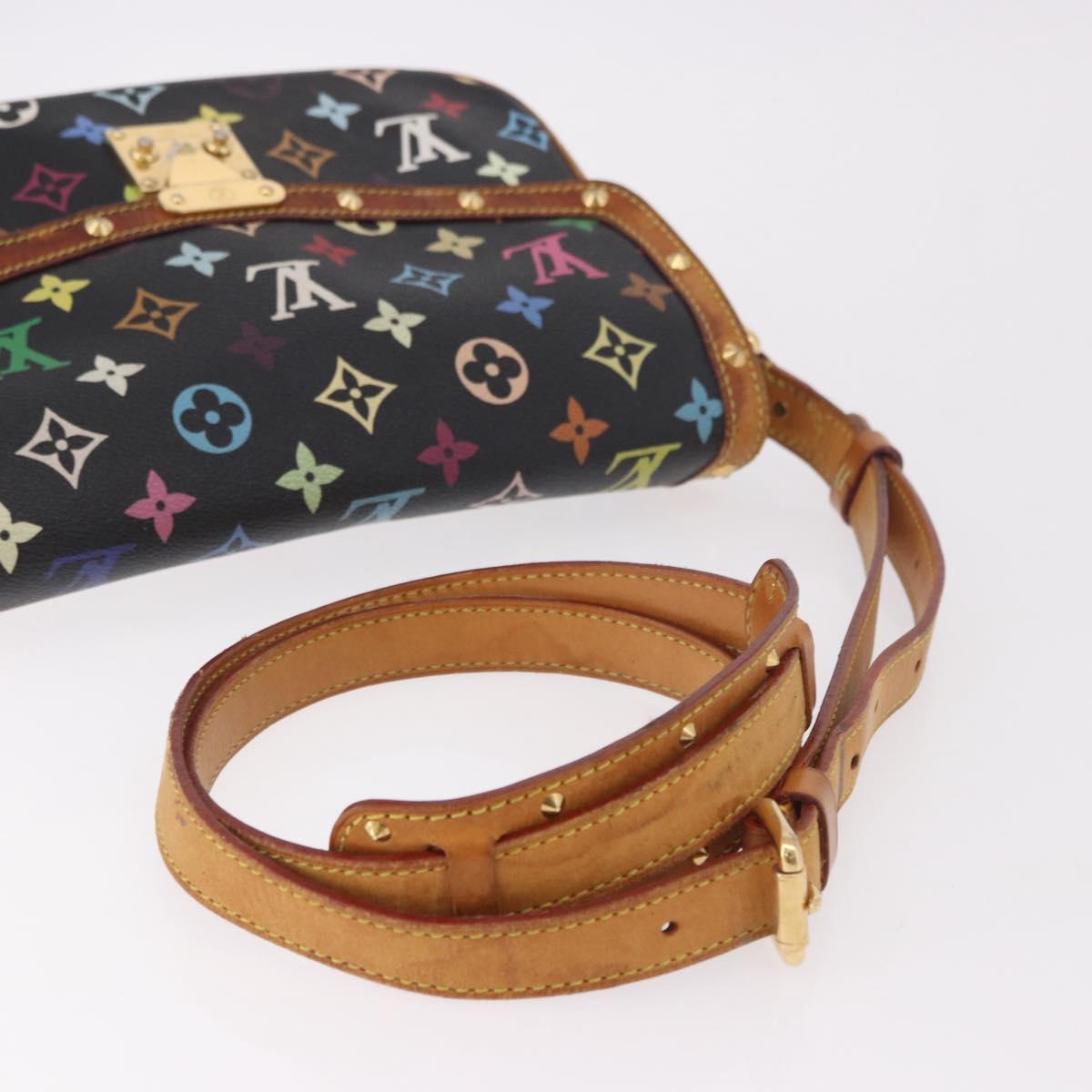 LOUIS VUITTON Monogram Multicolor Sologne Shoulder Bag Black M92639 Auth 190754