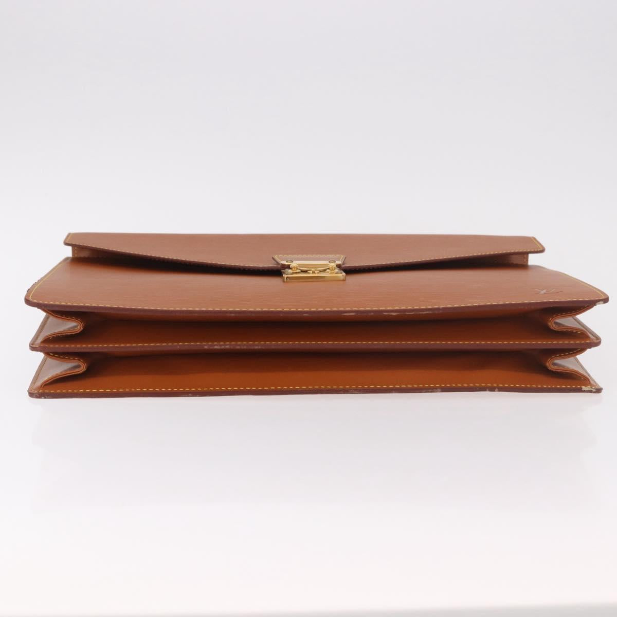 LOUIS VUITTON Epi Serviette Conseiller Briefcase Zipang Gold M54428 Auth 190766