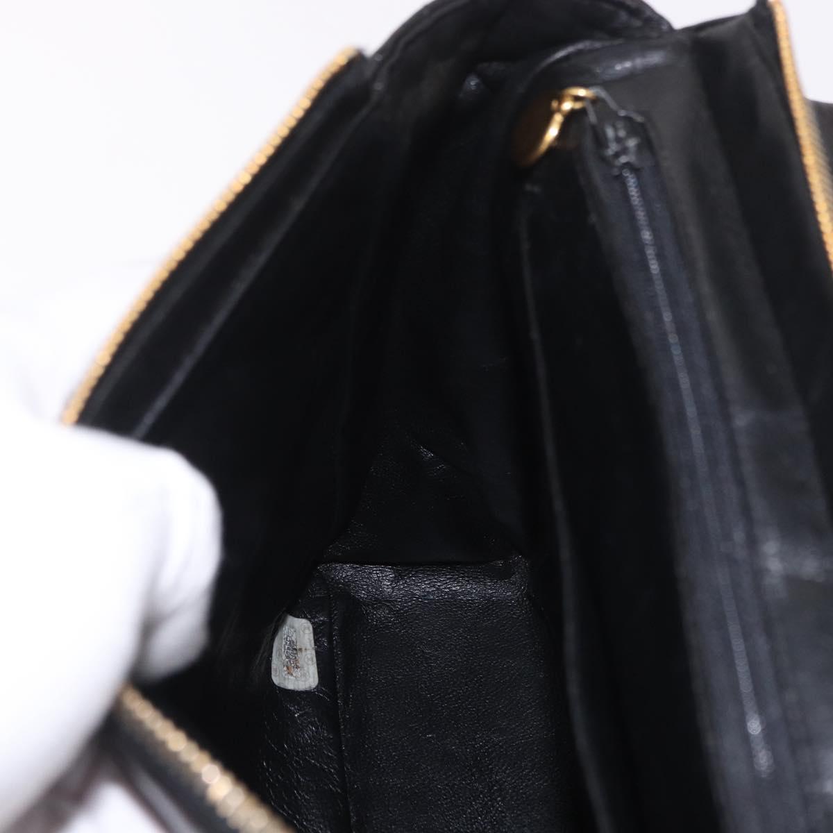 CHANEL Matelasse Chain Backpack Lamb Skin Black Gold CC Auth 190768SAV