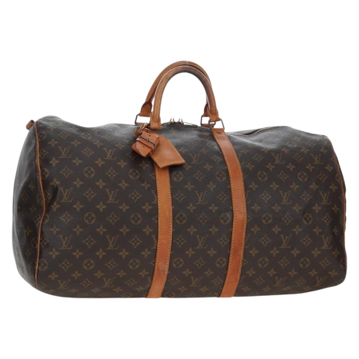 LOUIS VUITTON Monogram Keepall 55 Boston Bag M41424 LV Auth 190777