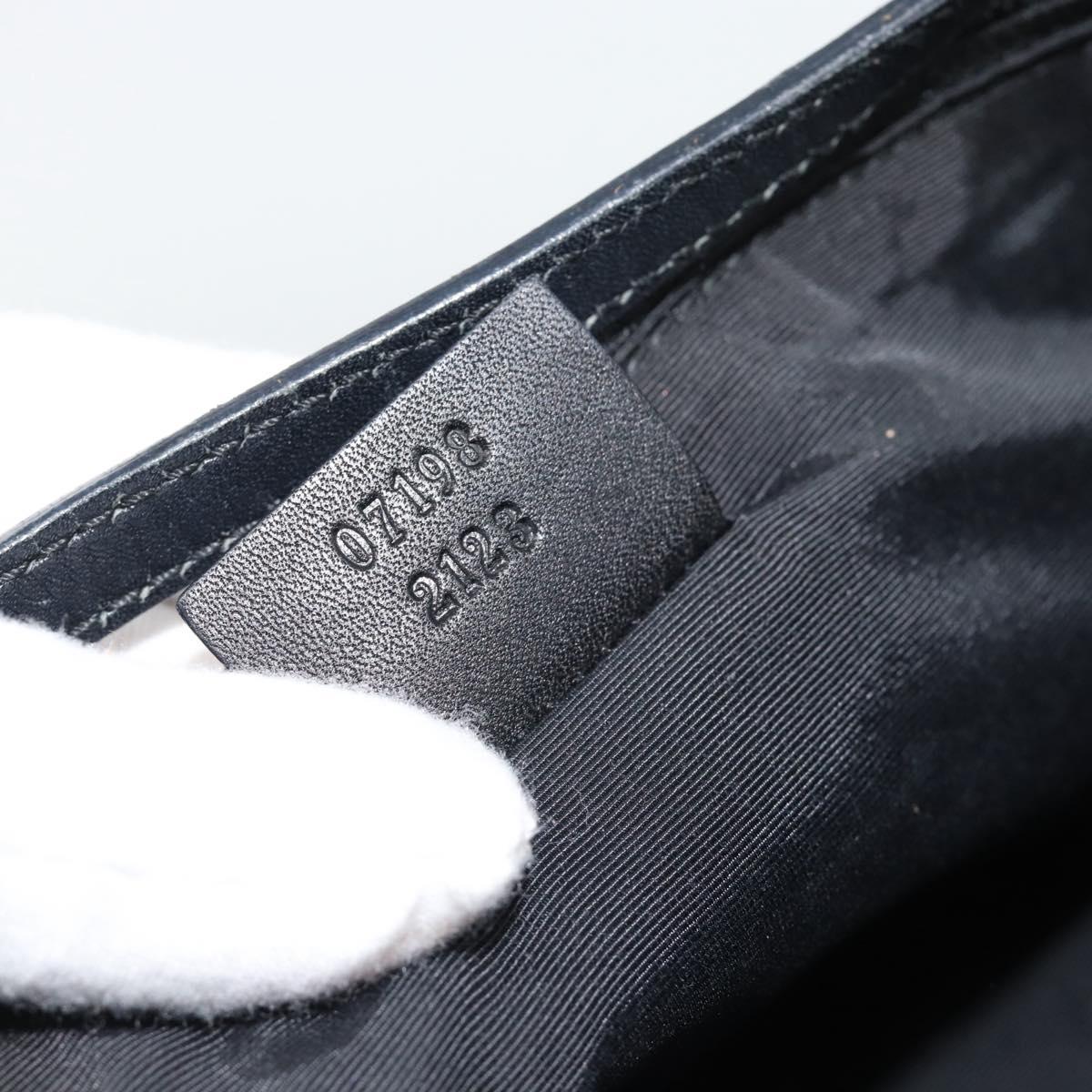 GUCCI GG Canvas Accessory Pouch Black Silver Auth 190780A