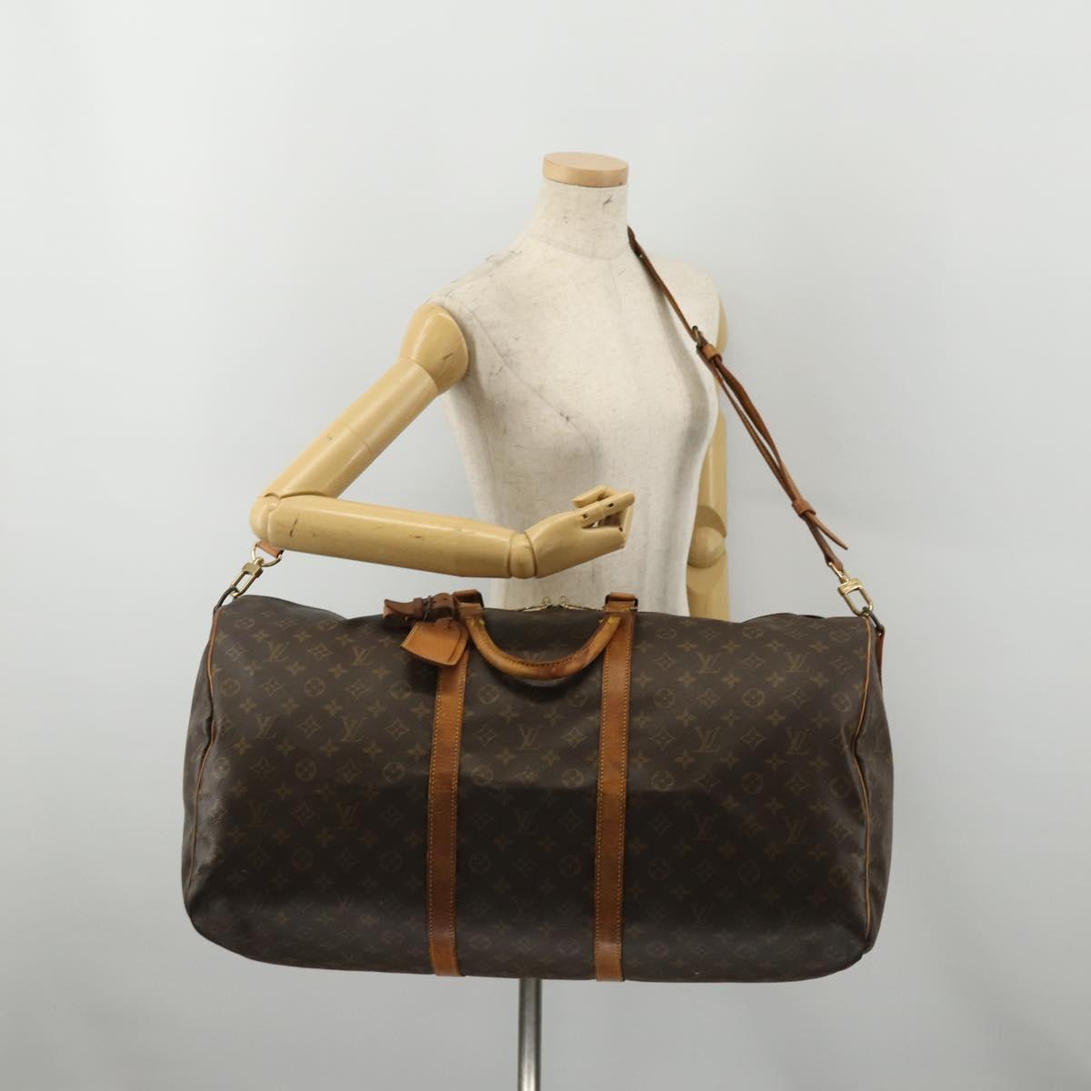LOUIS VUITTON Monogram Keepall Bandouliere 60 Boston Bag M41412 LV Auth 190782