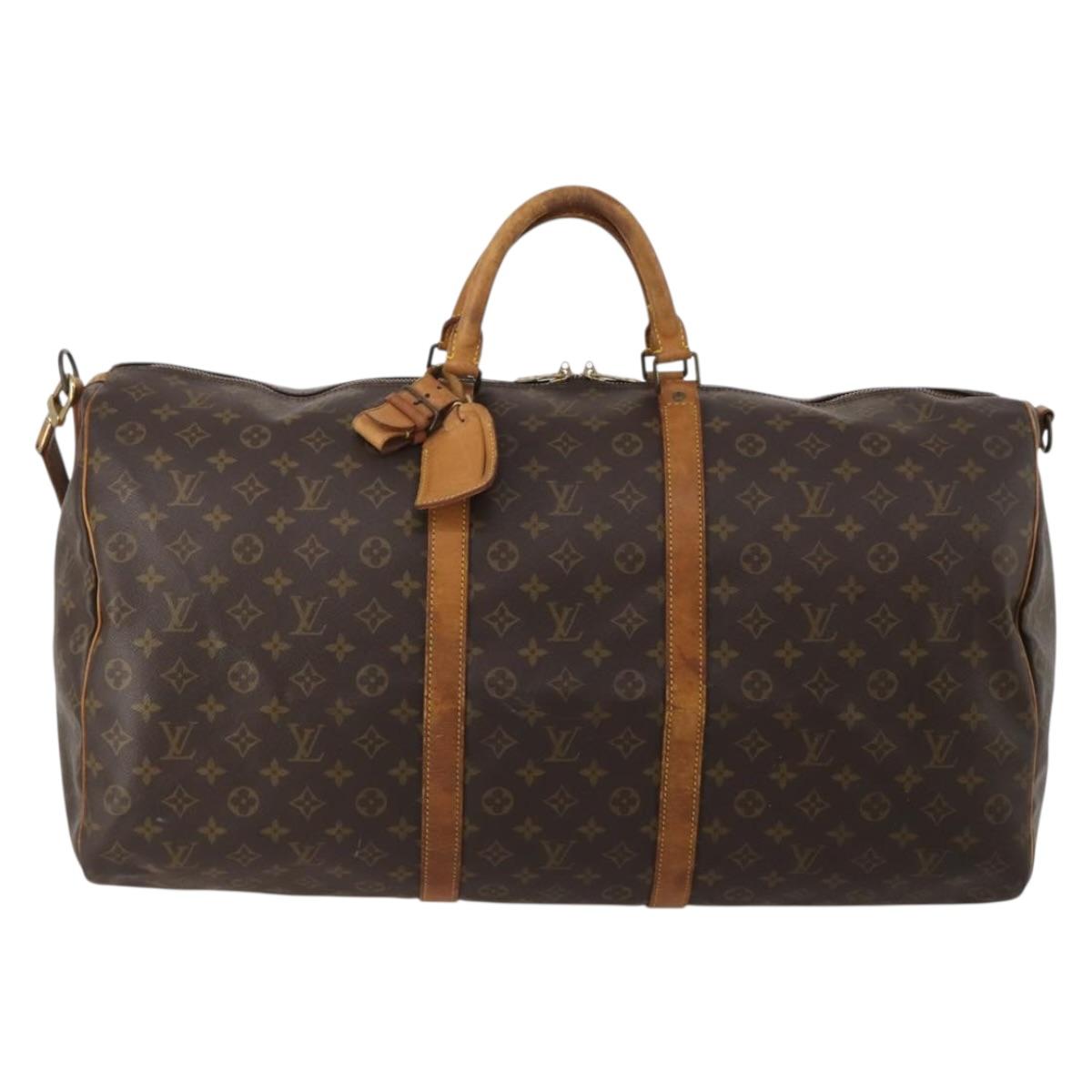 LOUIS VUITTON Monogram Keepall Bandouliere 60 Boston Bag M41412 LV Auth 190782
