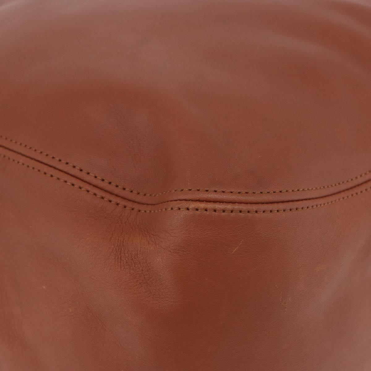 Coach Tote Bag Leather Brown Gold Auth 190783