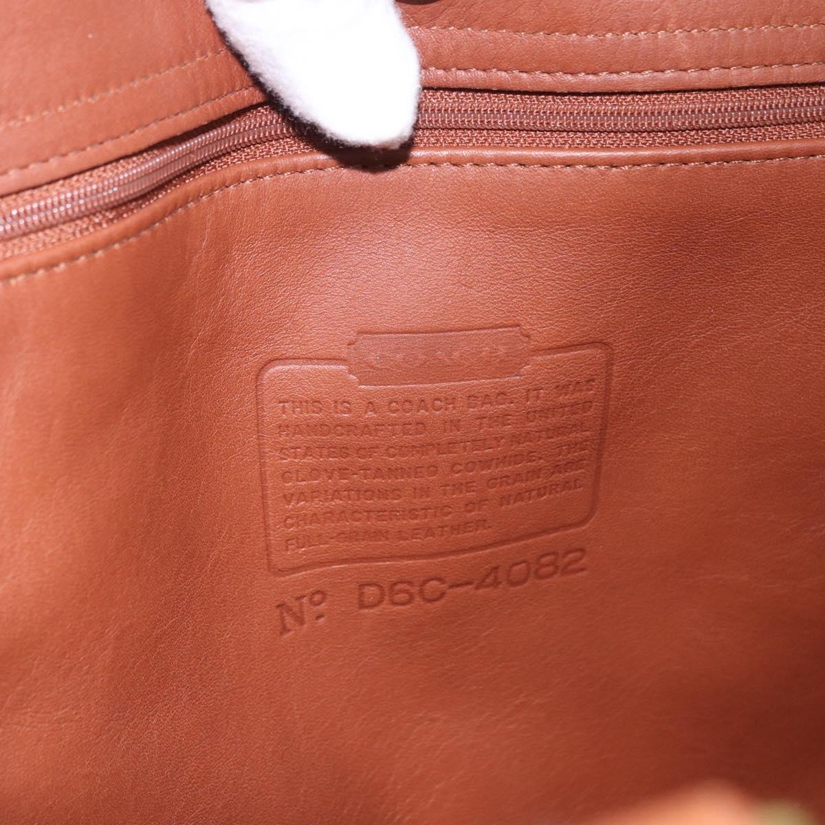 Coach Tote Bag Leather Brown Gold Auth 190783