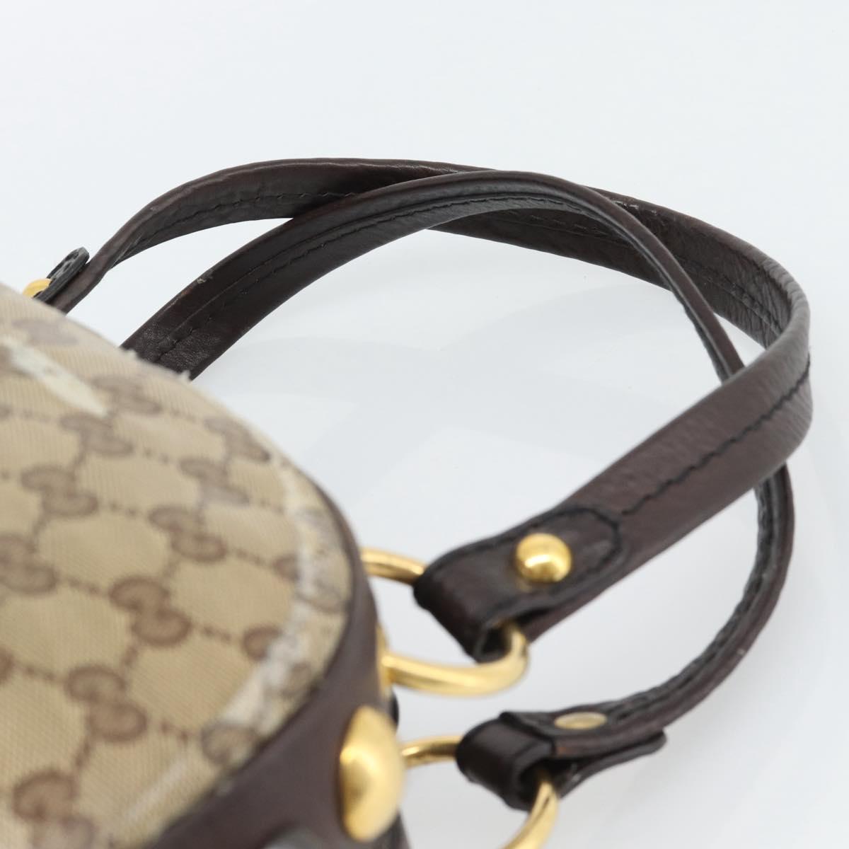GUCCI GG Crystal Hand Bag Coated Canvas Beige Gold 209600 Auth 190792