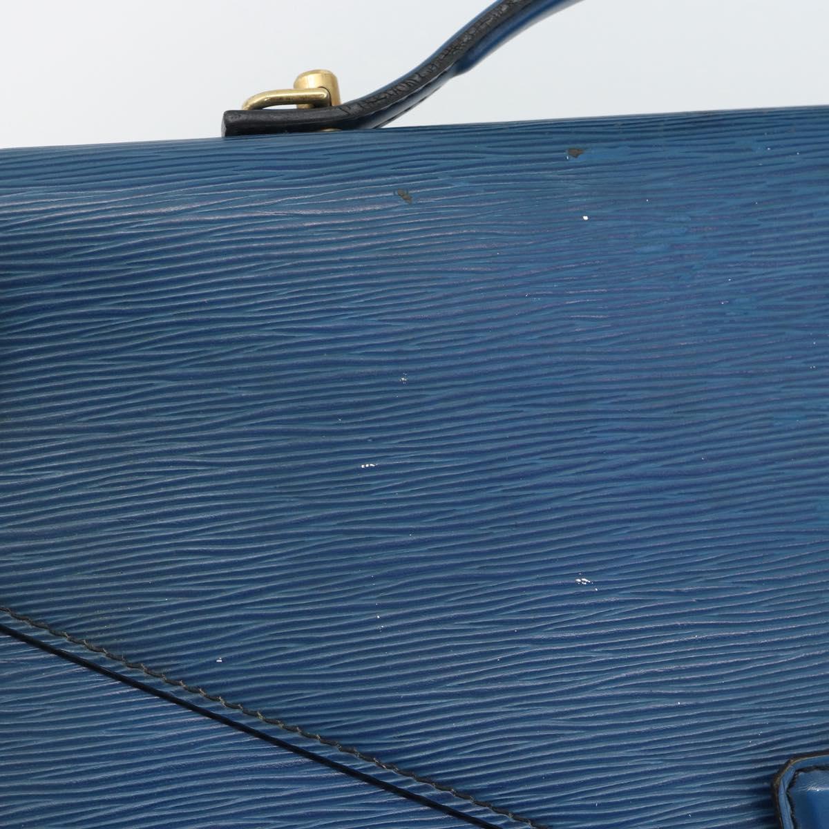 LOUIS VUITTON Epi Porte Documents Bandouliere Bag Toledo Blue LV Auth 190800