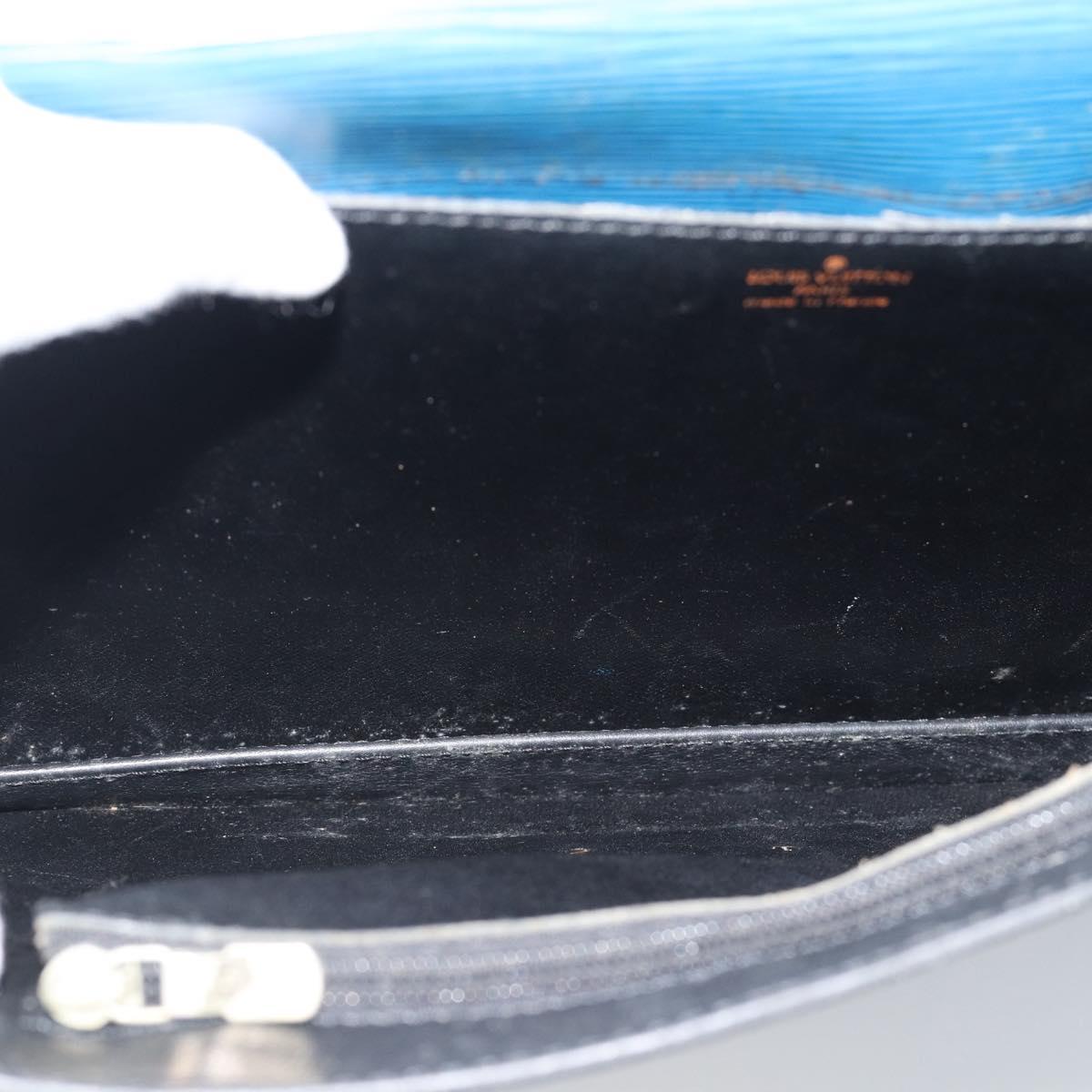 LOUIS VUITTON Epi Porte Documents Bandouliere Bag Toledo Blue LV Auth 190800