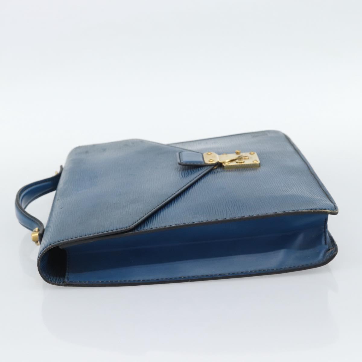 LOUIS VUITTON Epi Porte Documents Bandouliere Bag Toledo Blue LV Auth 190800