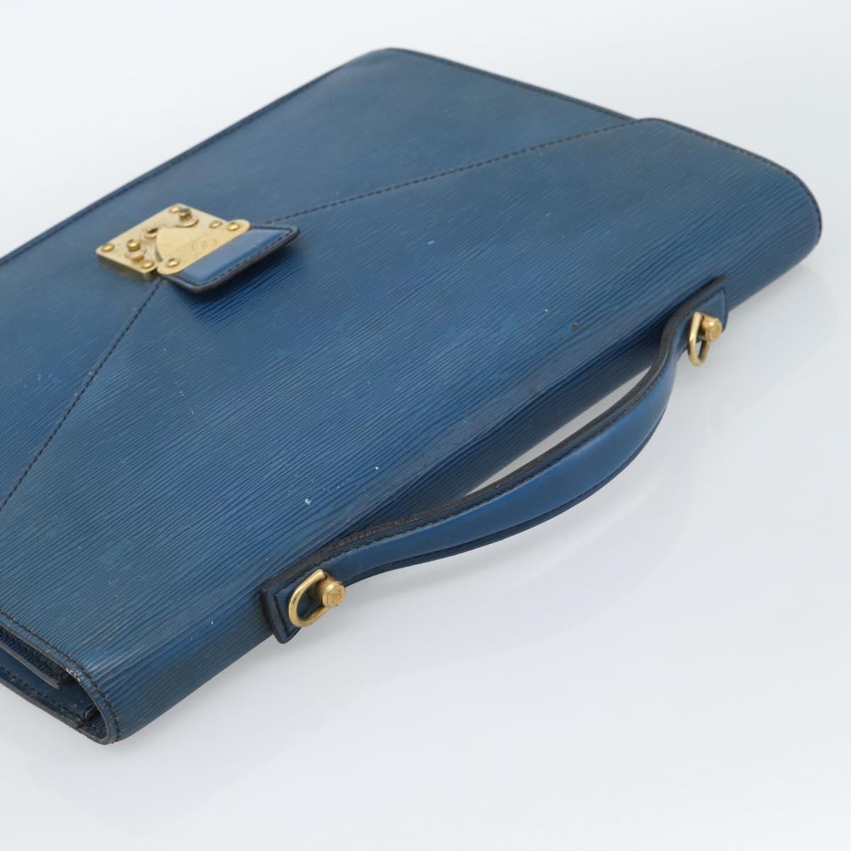 LOUIS VUITTON Epi Porte Documents Bandouliere Bag Toledo Blue LV Auth 190800