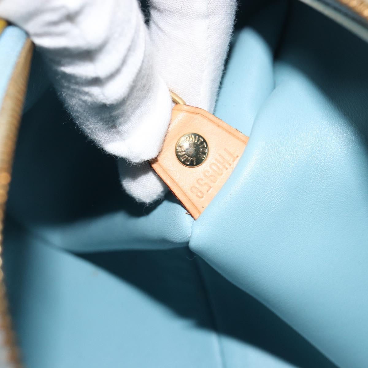 LOUIS VUITTON Monogram Vernis Bedford Hand Bag Baby Blue M91007 LV Auth 190801