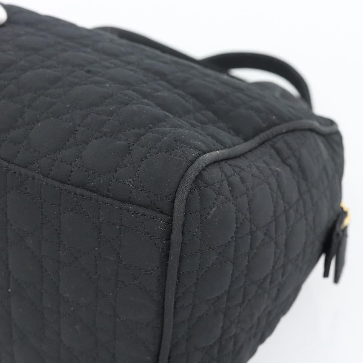 Christian Dior Canage Hand Bag Canvas Black Gold Auth 190803