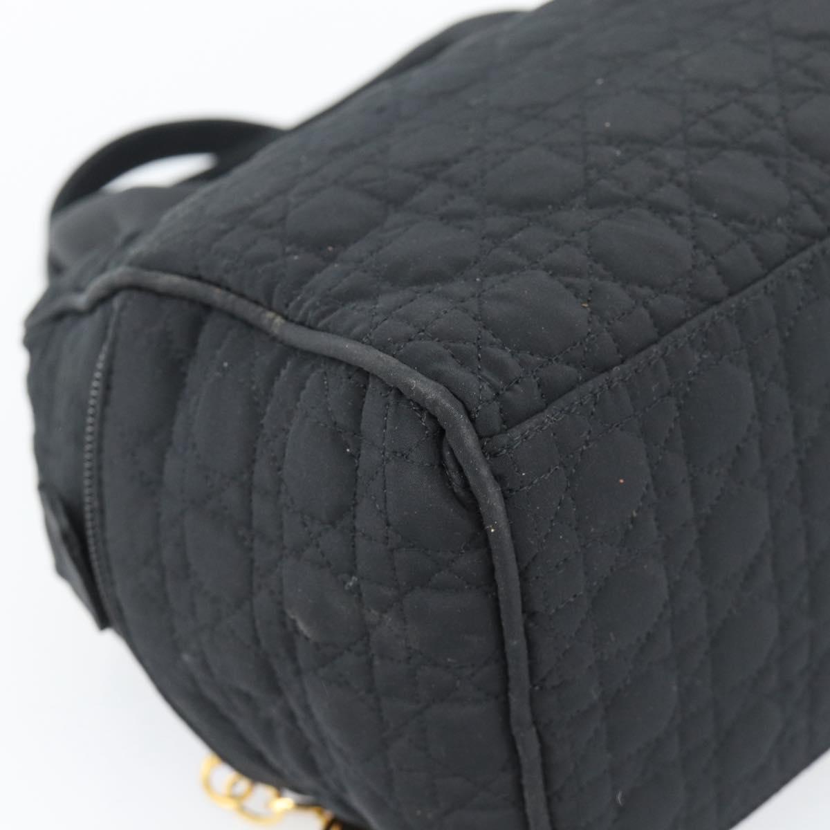 Christian Dior Canage Hand Bag Canvas Black Gold Auth 190803