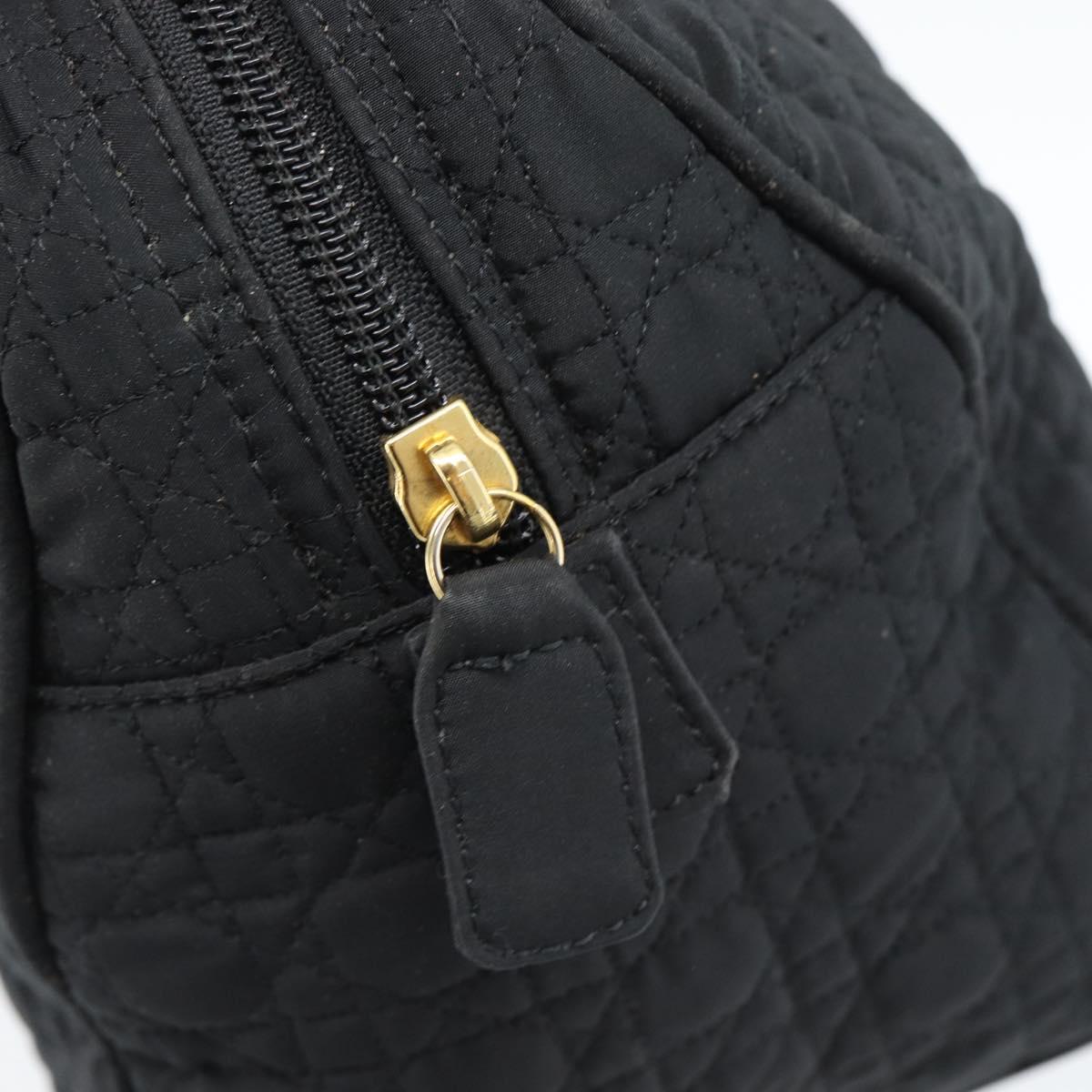 Christian Dior Canage Hand Bag Canvas Black Gold Auth 190803