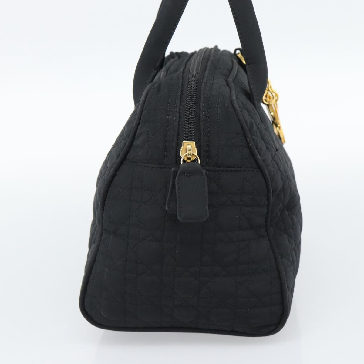 Christian Dior Canage Hand Bag Canvas Black Gold Auth 190803
