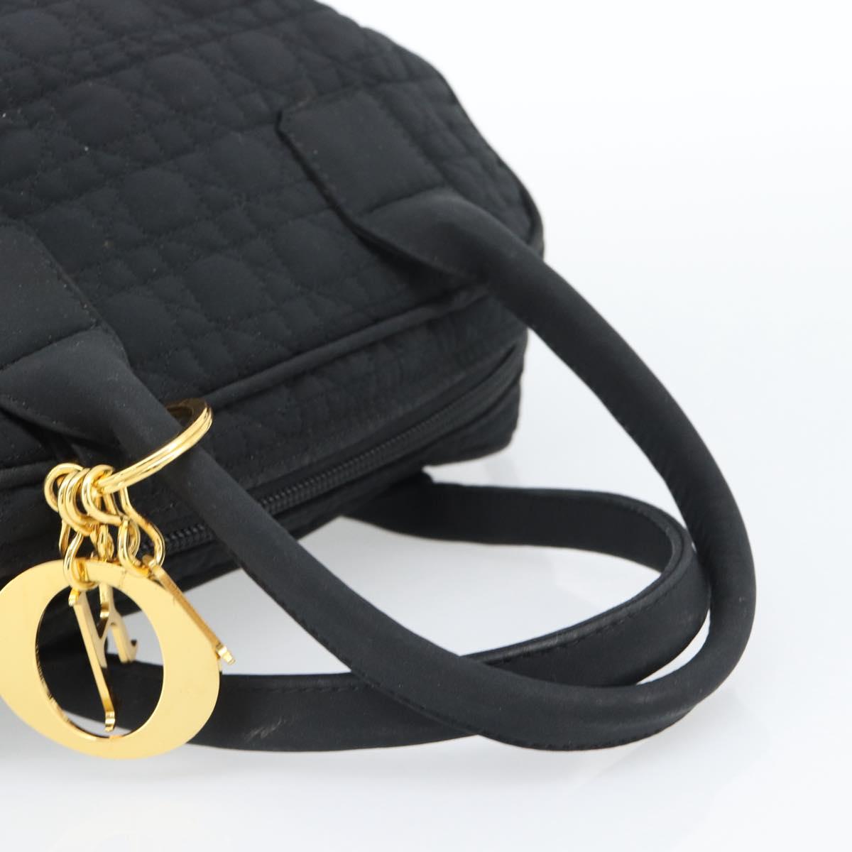 Christian Dior Canage Hand Bag Canvas Black Gold Auth 190803