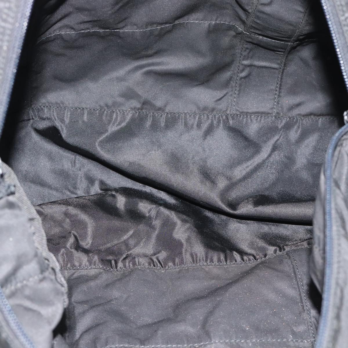PRADA Boston Bag Nylon 2way Black Silver Auth 190804A