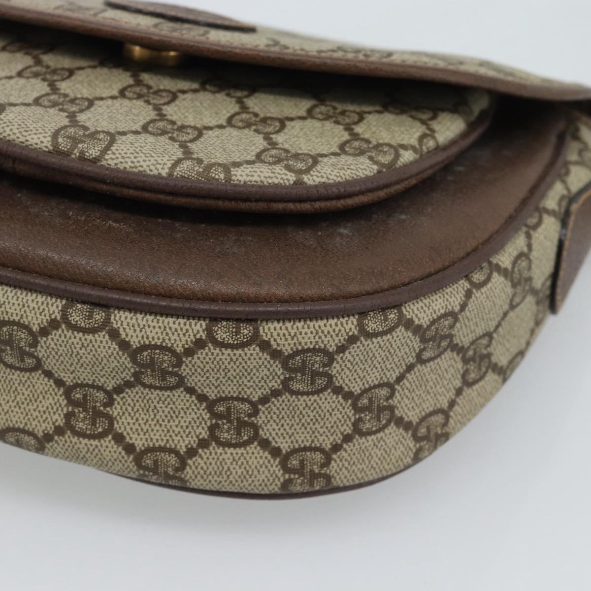 GUCCI GG Supreme Shoulder Bag PVC Beige Gold 001 58 6861 Auth 190808