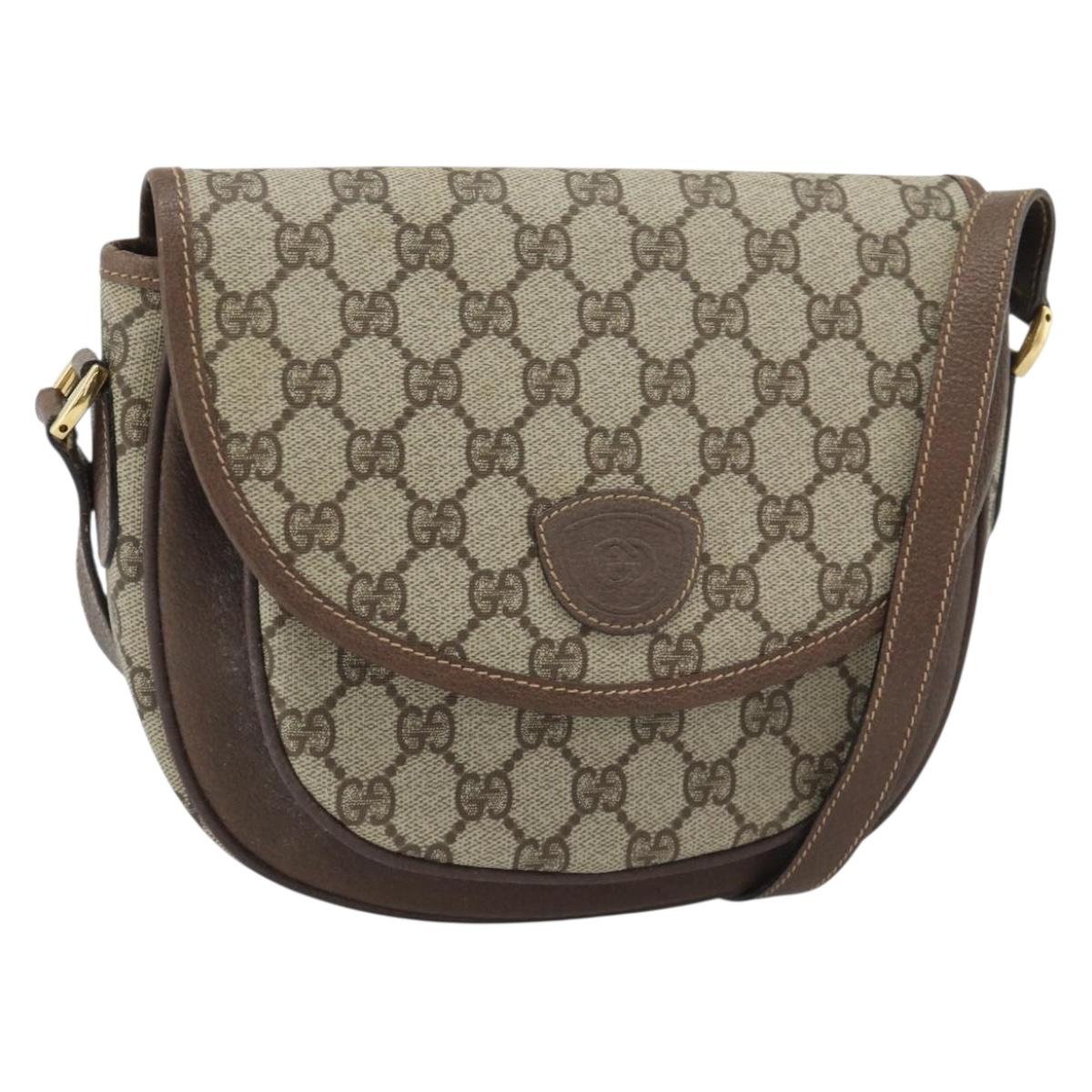 GUCCI GG Supreme Shoulder Bag PVC Beige Gold 001 58 6861 Auth 190808