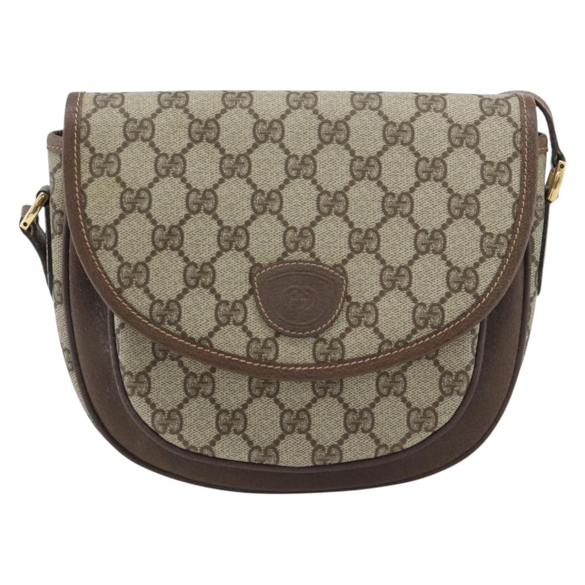 GUCCI GG Supreme Shoulder Bag PVC Beige Gold 001 58 6861 Auth 190808