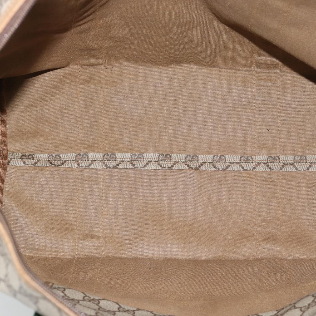 GUCCI GG Supreme Web Sherry Line Boston Bag PVC Beige Gold 89 19 012 Auth 190809