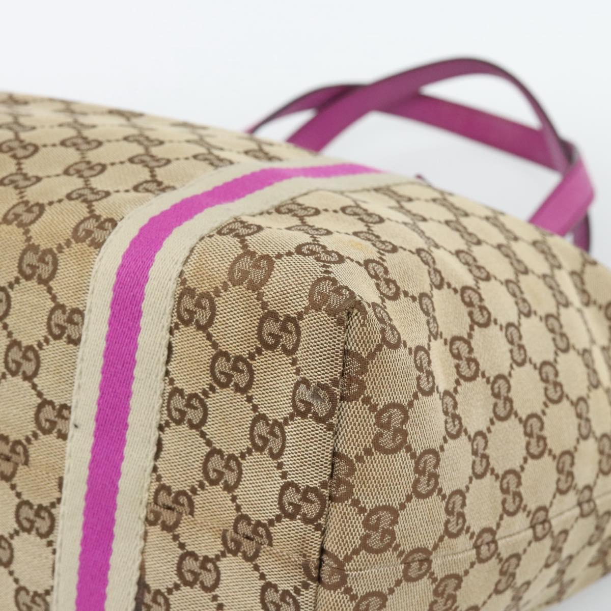 GUCCI GG Canvas Sherry Line Tote Bag Beige Gold 139260 Auth 190810