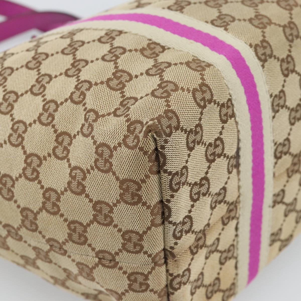 GUCCI GG Canvas Sherry Line Tote Bag Beige Gold 139260 Auth 190810