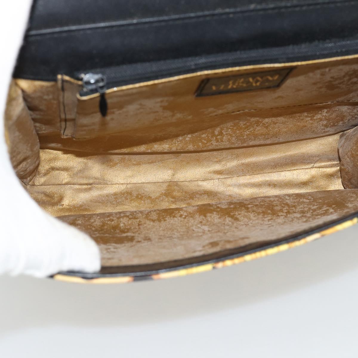 Gianni Versace Hand Bag PVC Canvas Yellow Gold Auth 190811