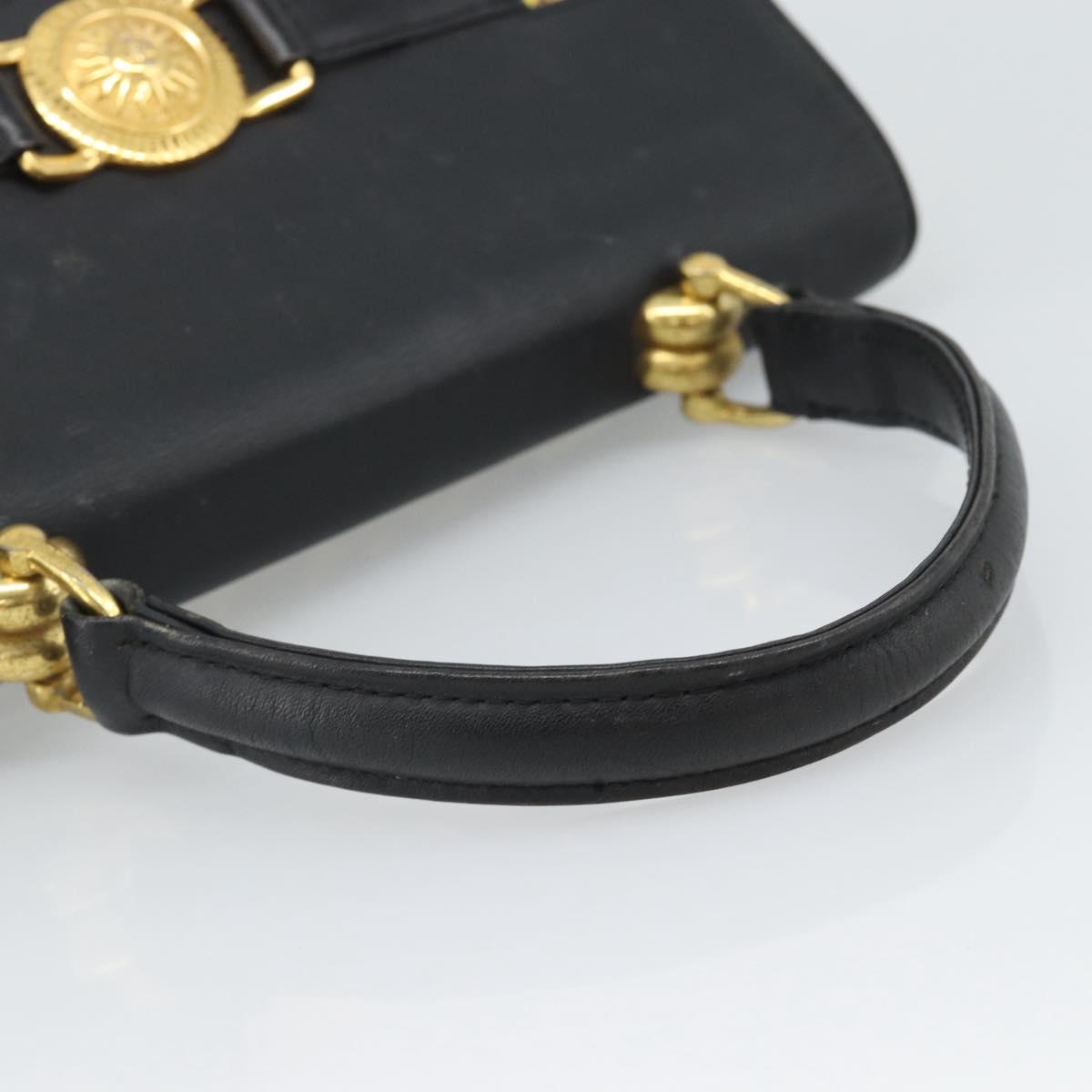 Gianni Versace Hand Bag PVC Canvas Yellow Gold Auth 190811