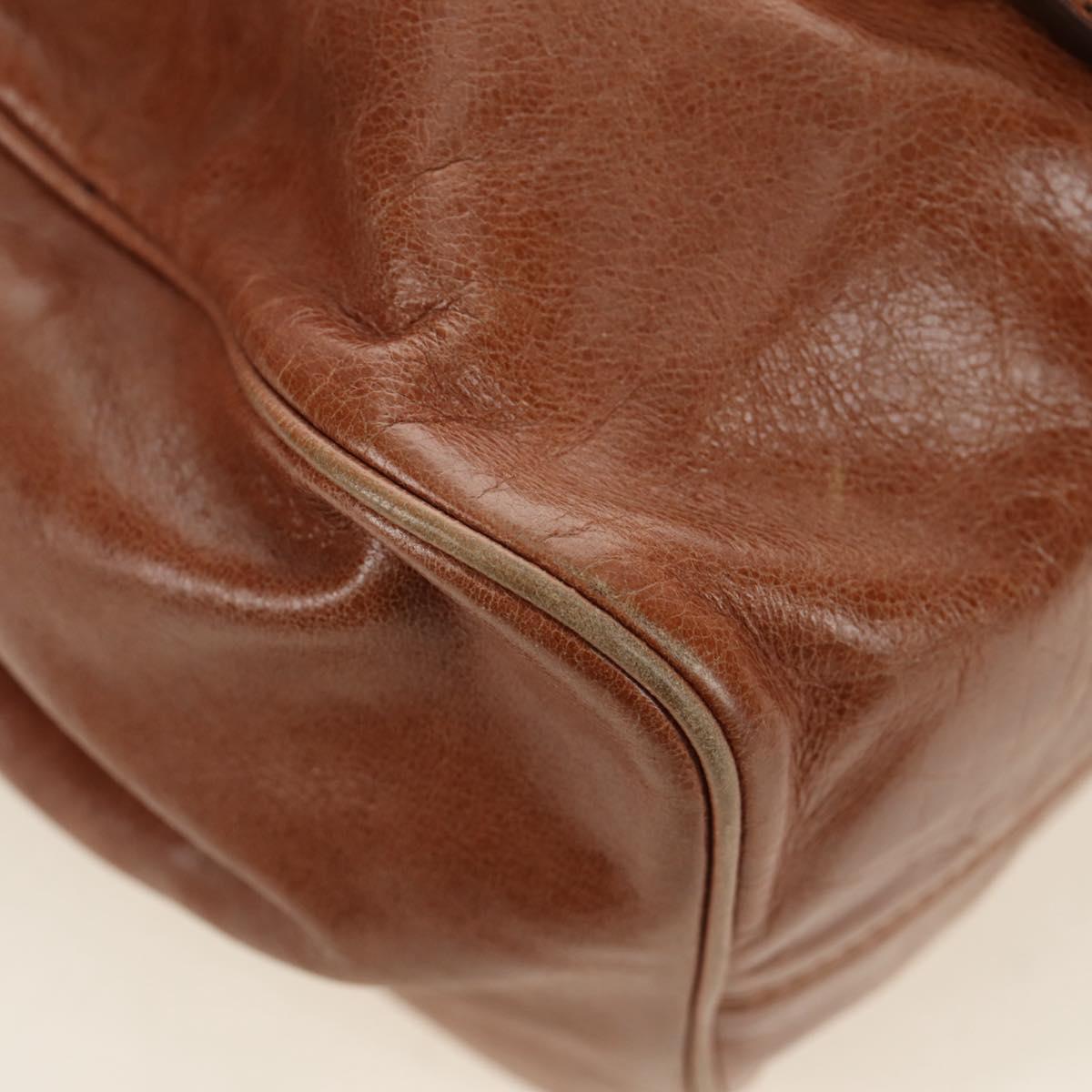 Miu Miu Hand Bag Leather 2way Brown Gold Auth 190812SAM