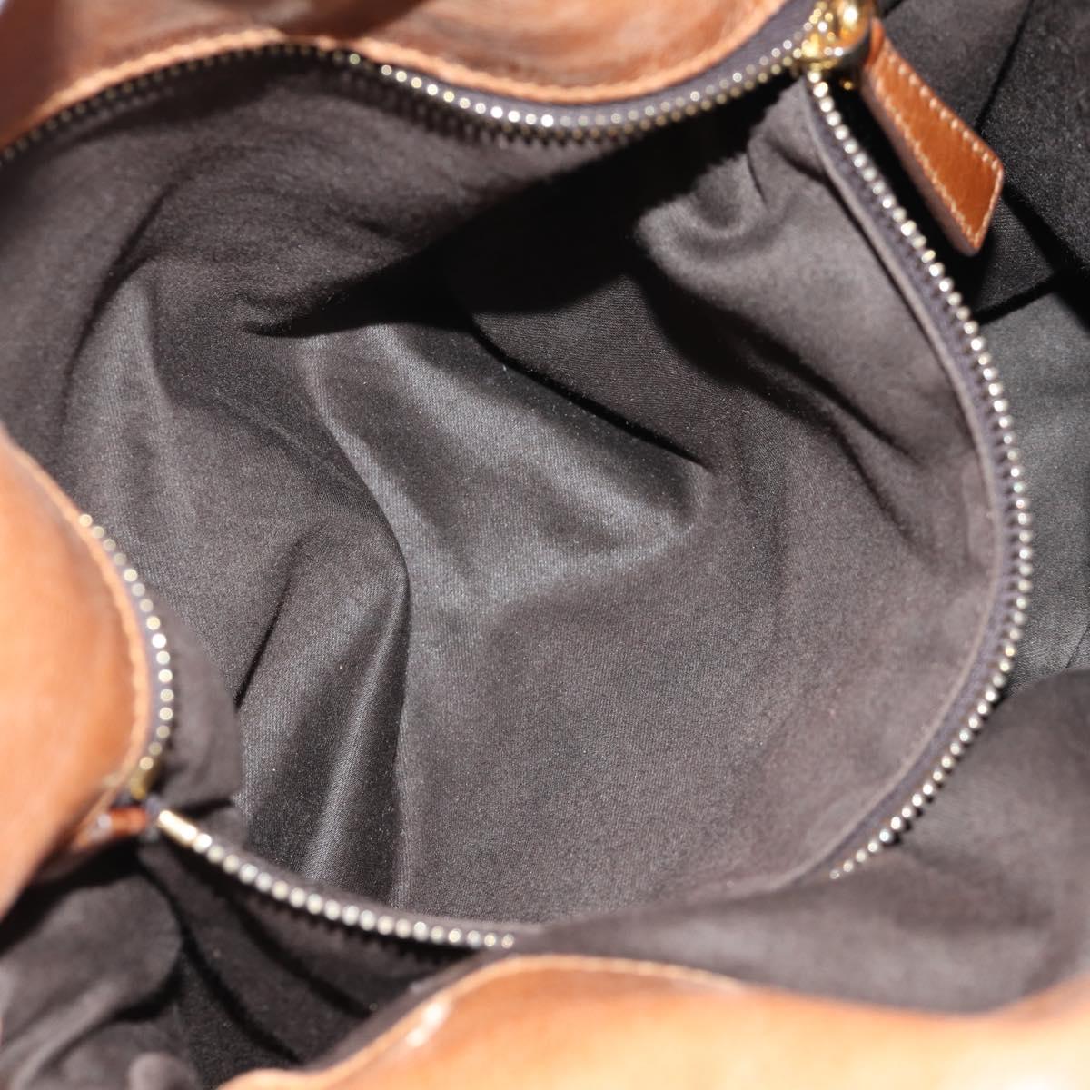 Miu Miu Hand Bag Leather 2way Brown Gold Auth 190812SAM