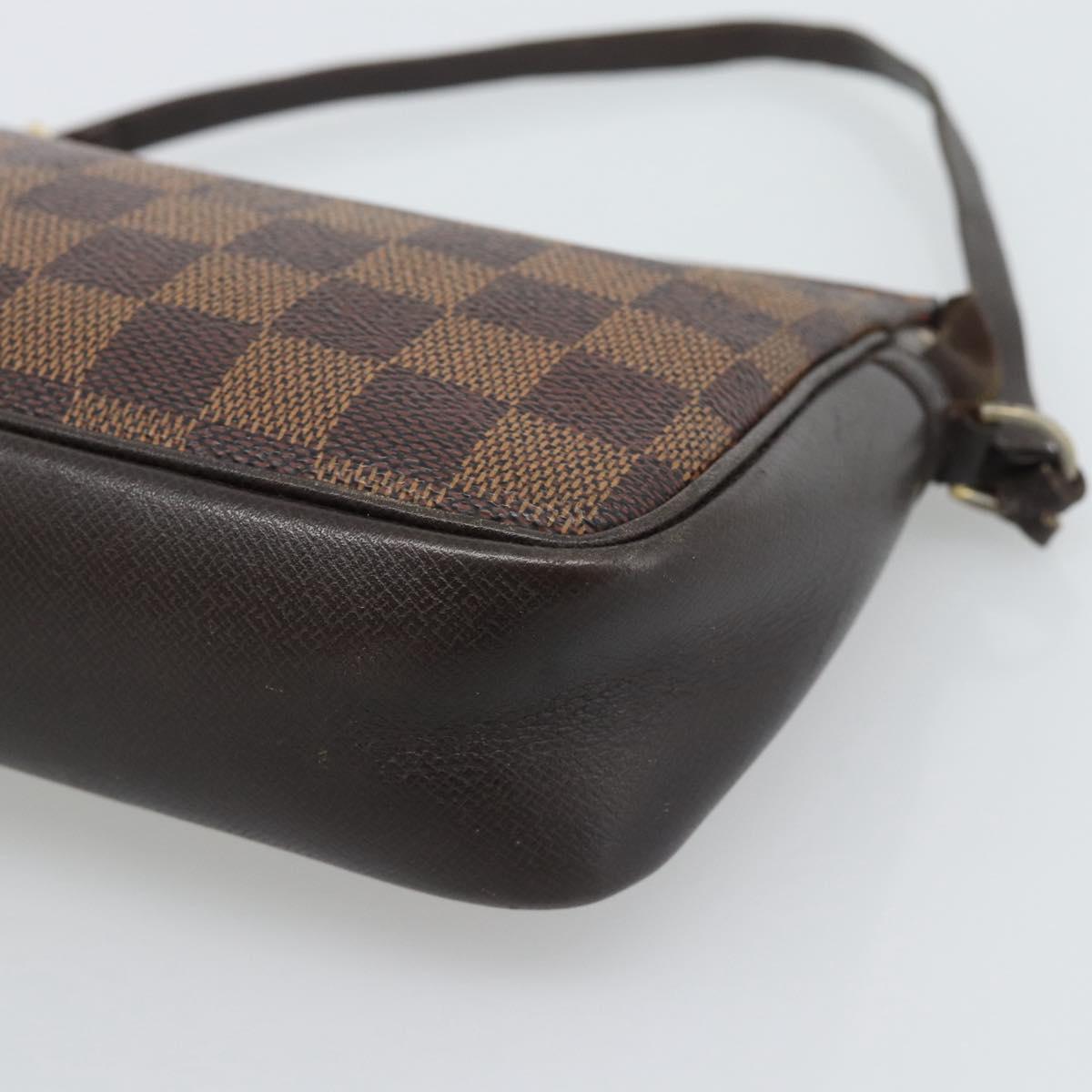 LOUIS VUITTON Damier Ebene Trousse Make Up Pouch N51982 LV Auth 190814