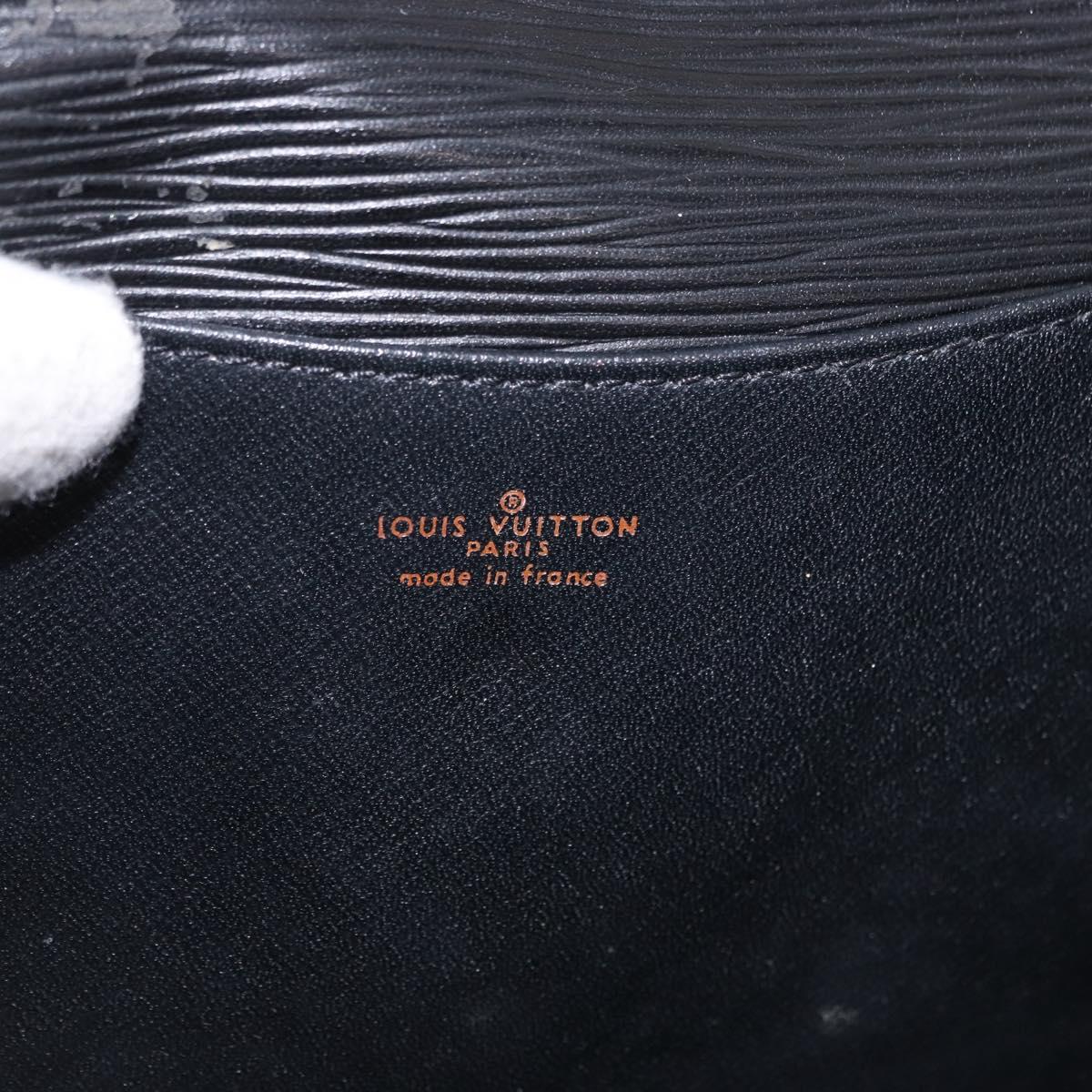 LOUIS VUITTON Epi Montaigne 23 Clutch Bag Black M52662 LV Auth 190815