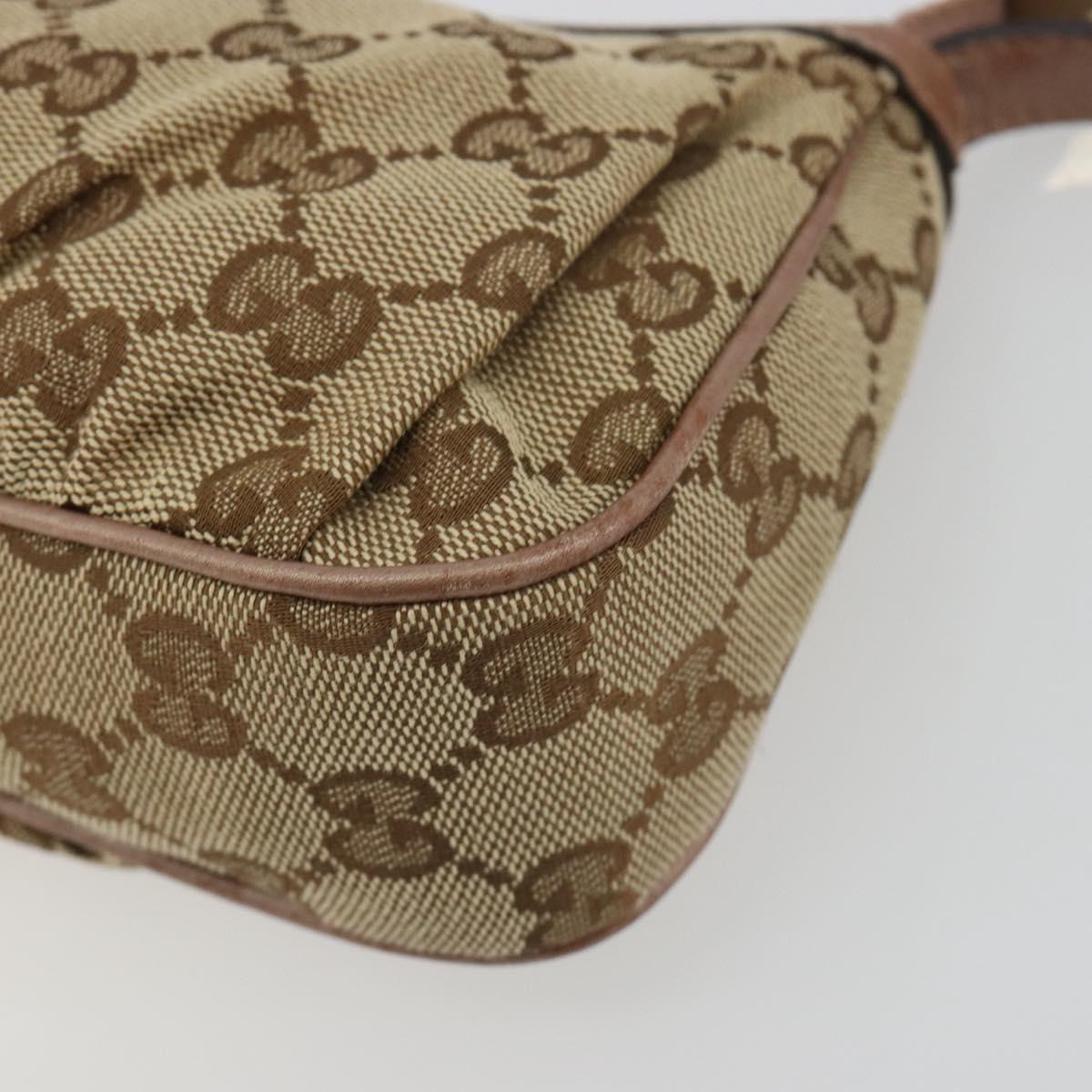 GUCCI GG Canvas Accessory Pouch Beige Gold 245938 Auth 190816
