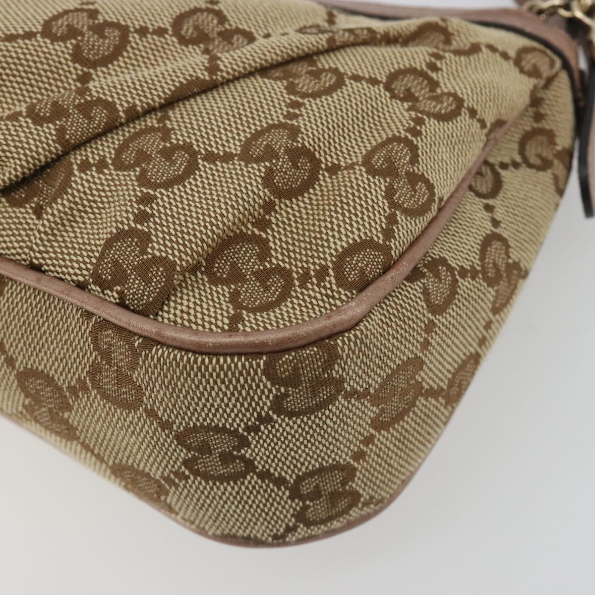 GUCCI GG Canvas Accessory Pouch Beige Gold 245938 Auth 190816