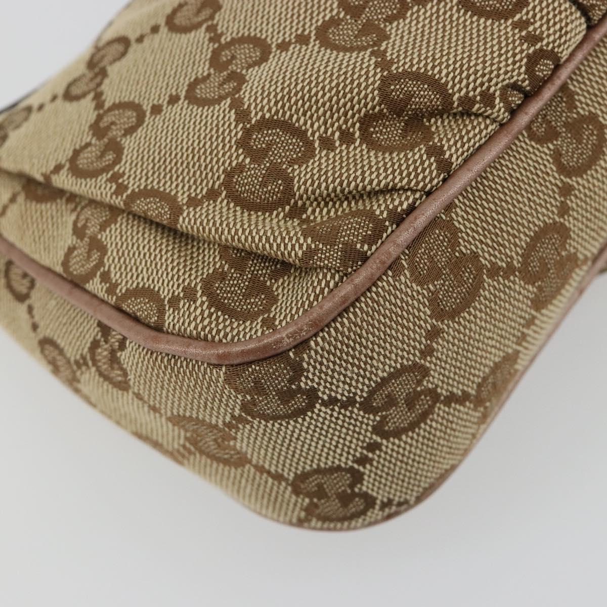 GUCCI GG Canvas Accessory Pouch Beige Gold 245938 Auth 190816