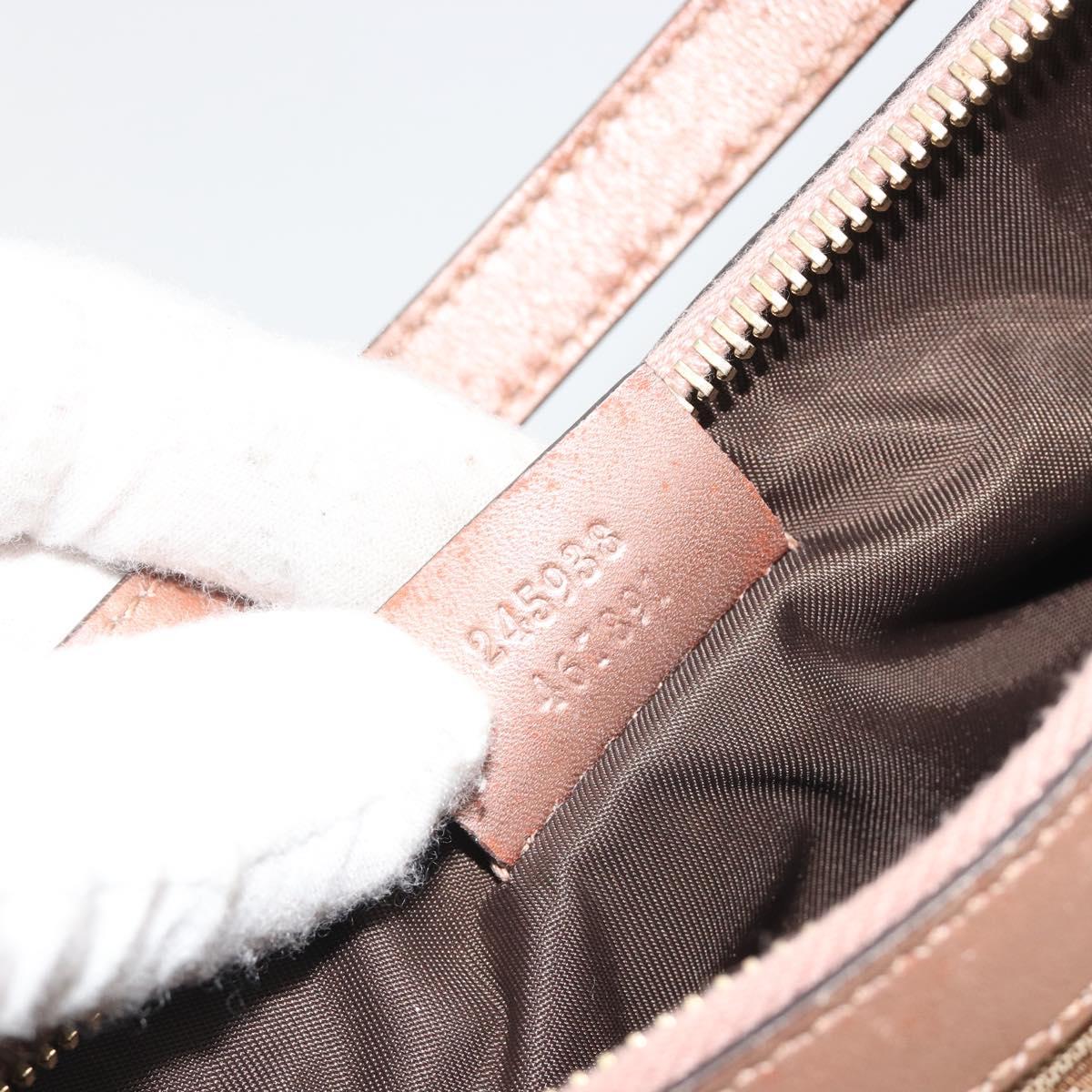 GUCCI GG Canvas Accessory Pouch Beige Gold 245938 Auth 190816