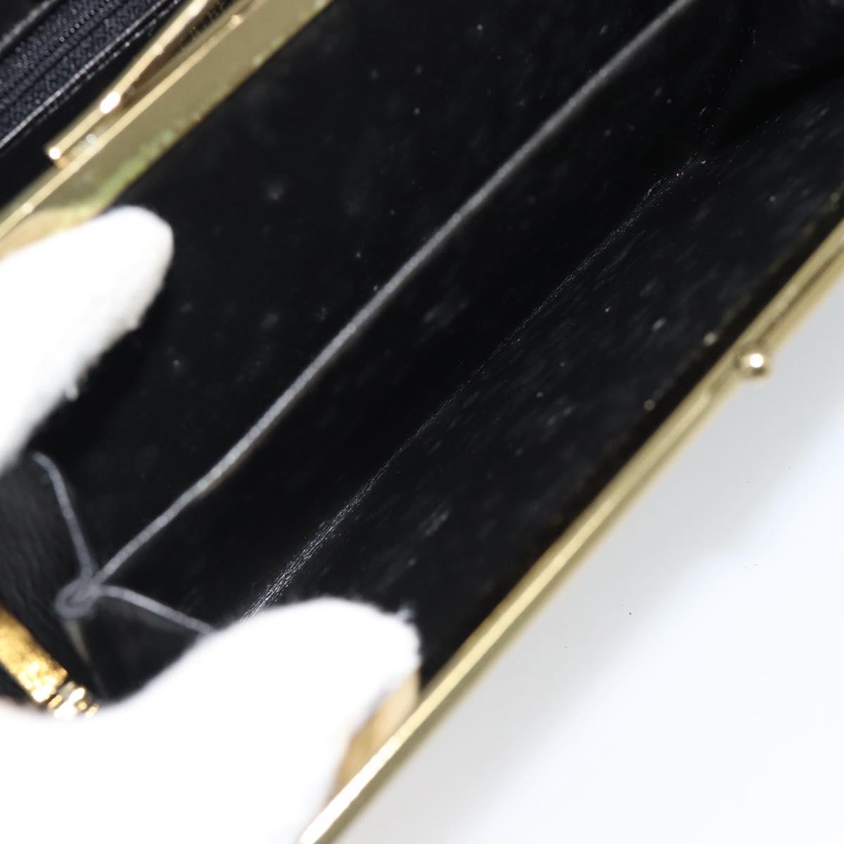 GIVENCHY Chain Shoulder Bag Leather Black Gold Auth 190822A