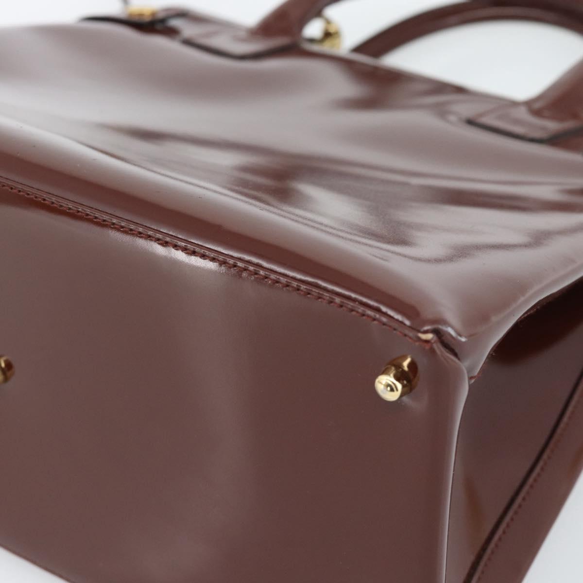 GUCCI Tote Bag Patent Leather 2way Bordeaux Gold 000 1669 0503 Auth 190826