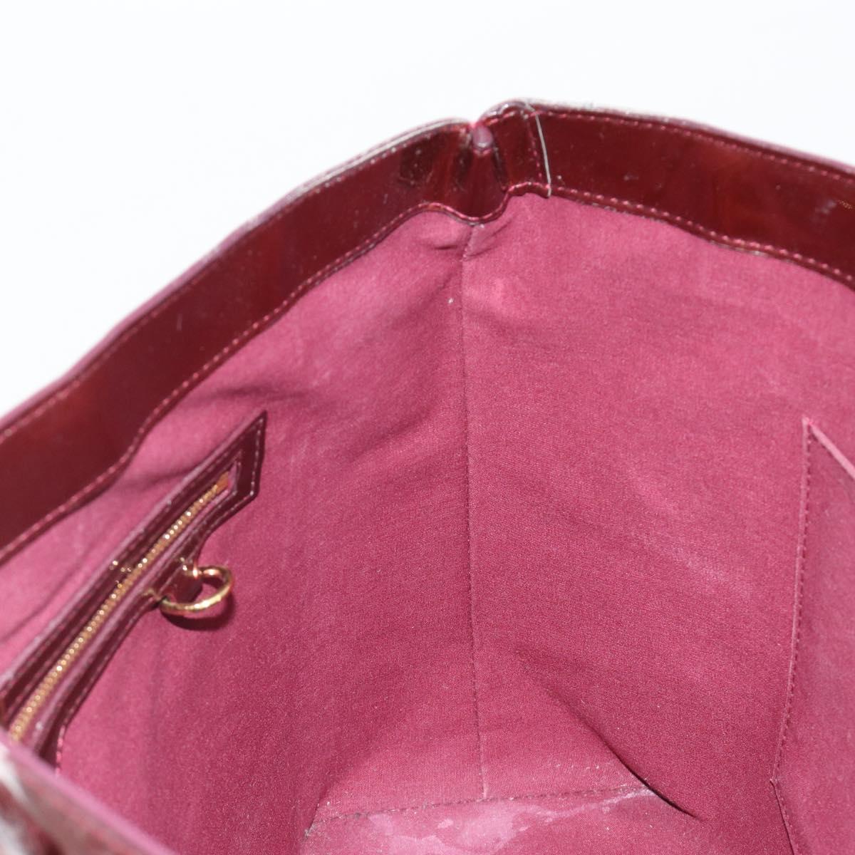 LOUIS VUITTON Monogram Vernis Wilshire MM Hand Bag Amarante M91645 Auth 190828