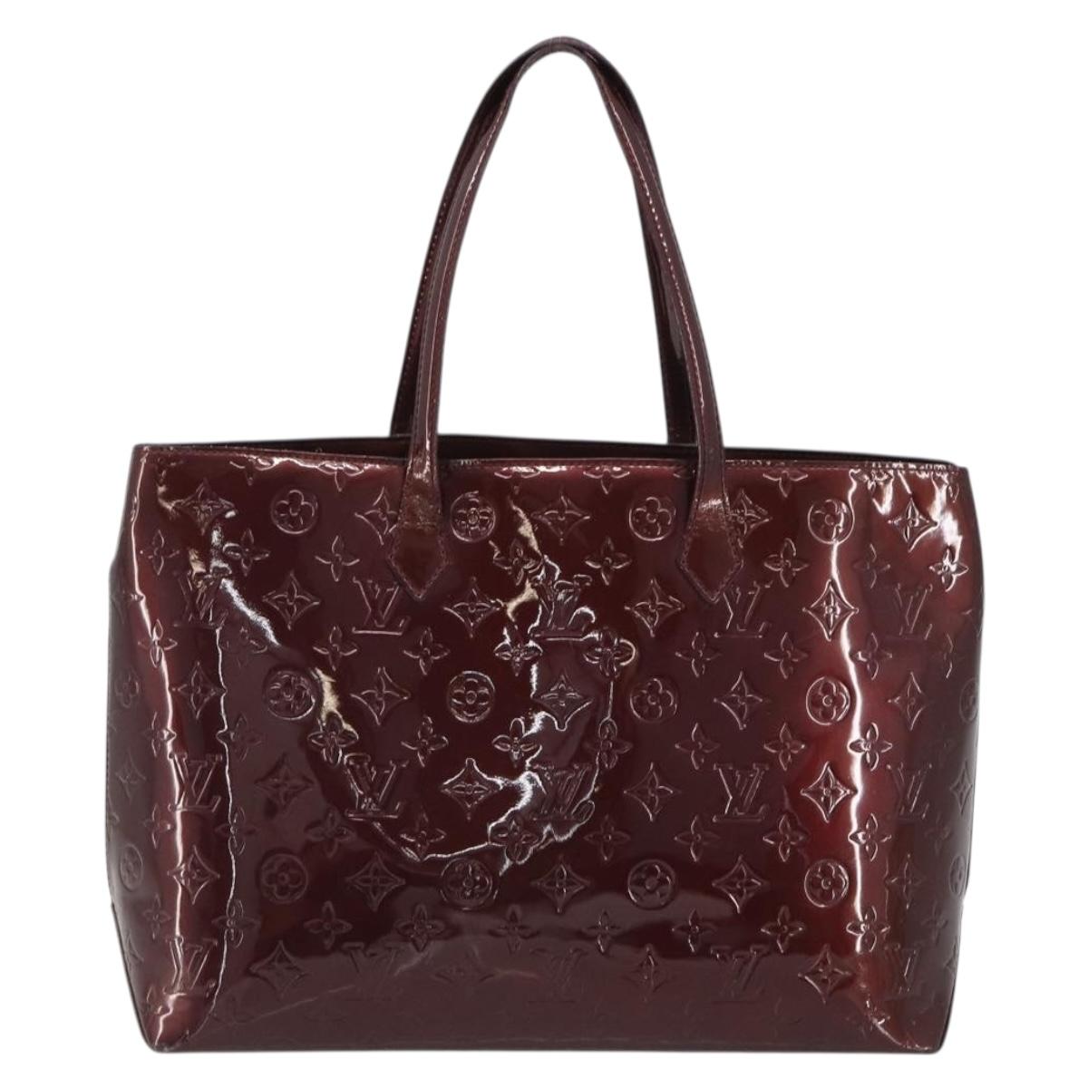 LOUIS VUITTON Monogram Vernis Wilshire MM Hand Bag Amarante M91645 Auth 190828
