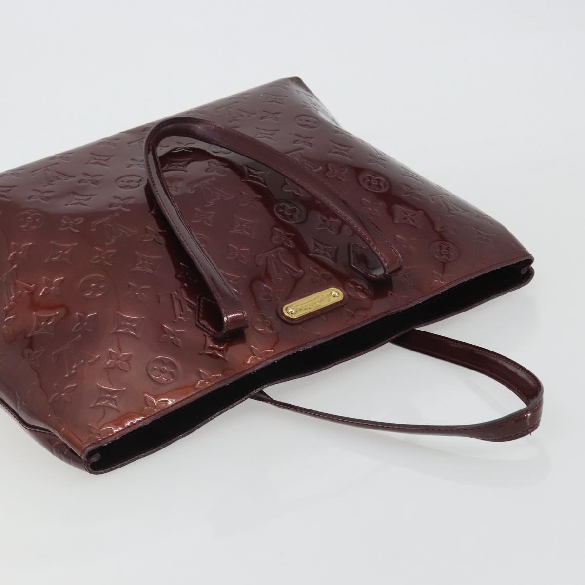 LOUIS VUITTON Monogram Vernis Wilshire MM Hand Bag Amarante M91645 Auth 190828