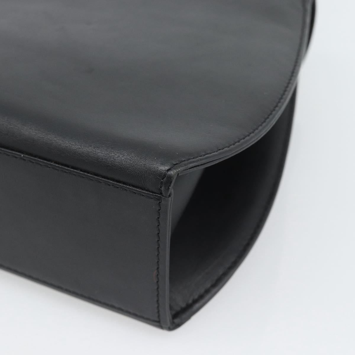 CARTIER PANTHERE Hand Bag Leather Black Gold Auth 190829
