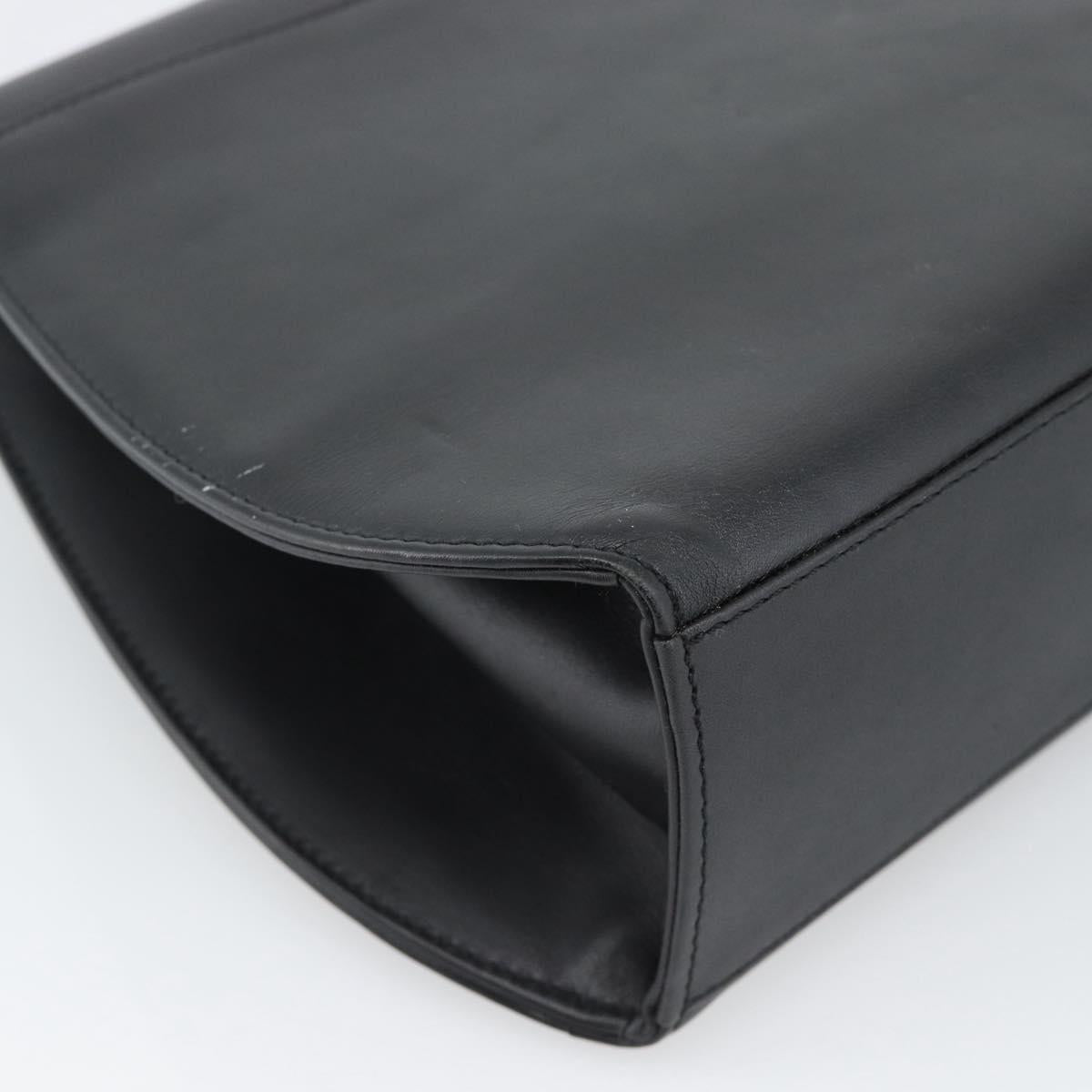 CARTIER PANTHERE Hand Bag Leather Black Gold Auth 190829