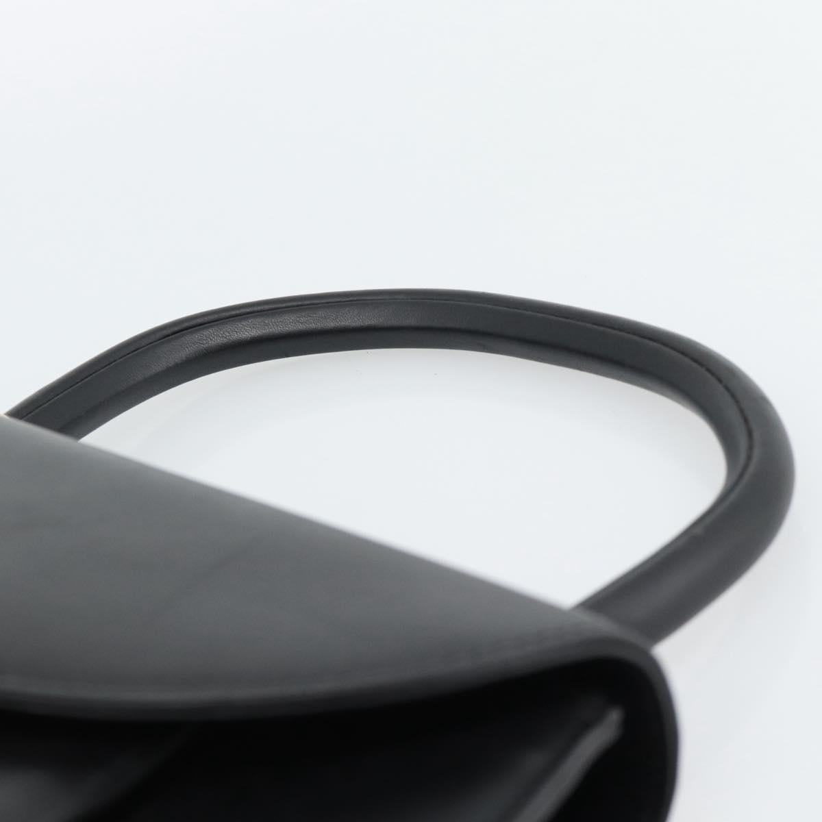 CARTIER PANTHERE Hand Bag Leather Black Gold Auth 190829