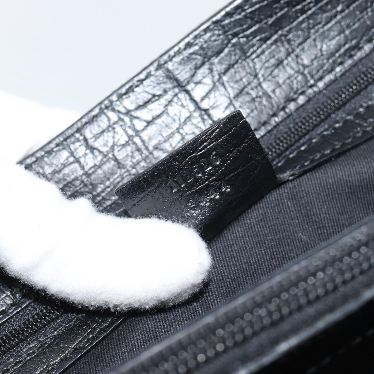 GUCCI GG Canvas Bamboo Hand Bag Black 112526 Auth 190836A