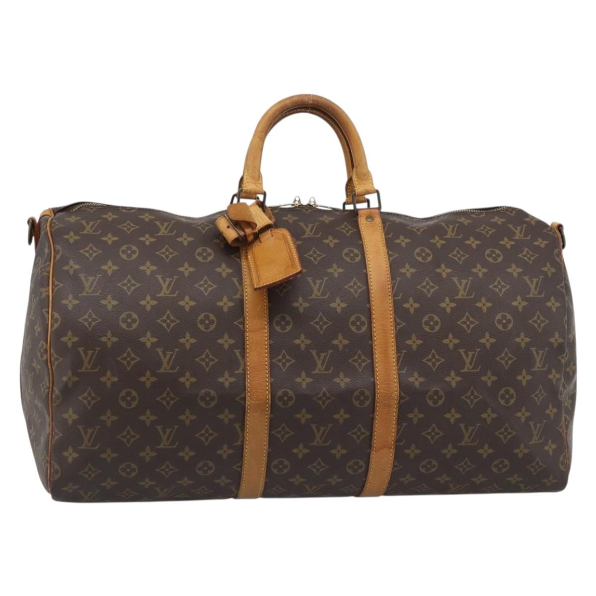 LOUIS VUITTON Monogram Keepall Bandouliere 55 Boston Bag M41414 LV Auth 190839