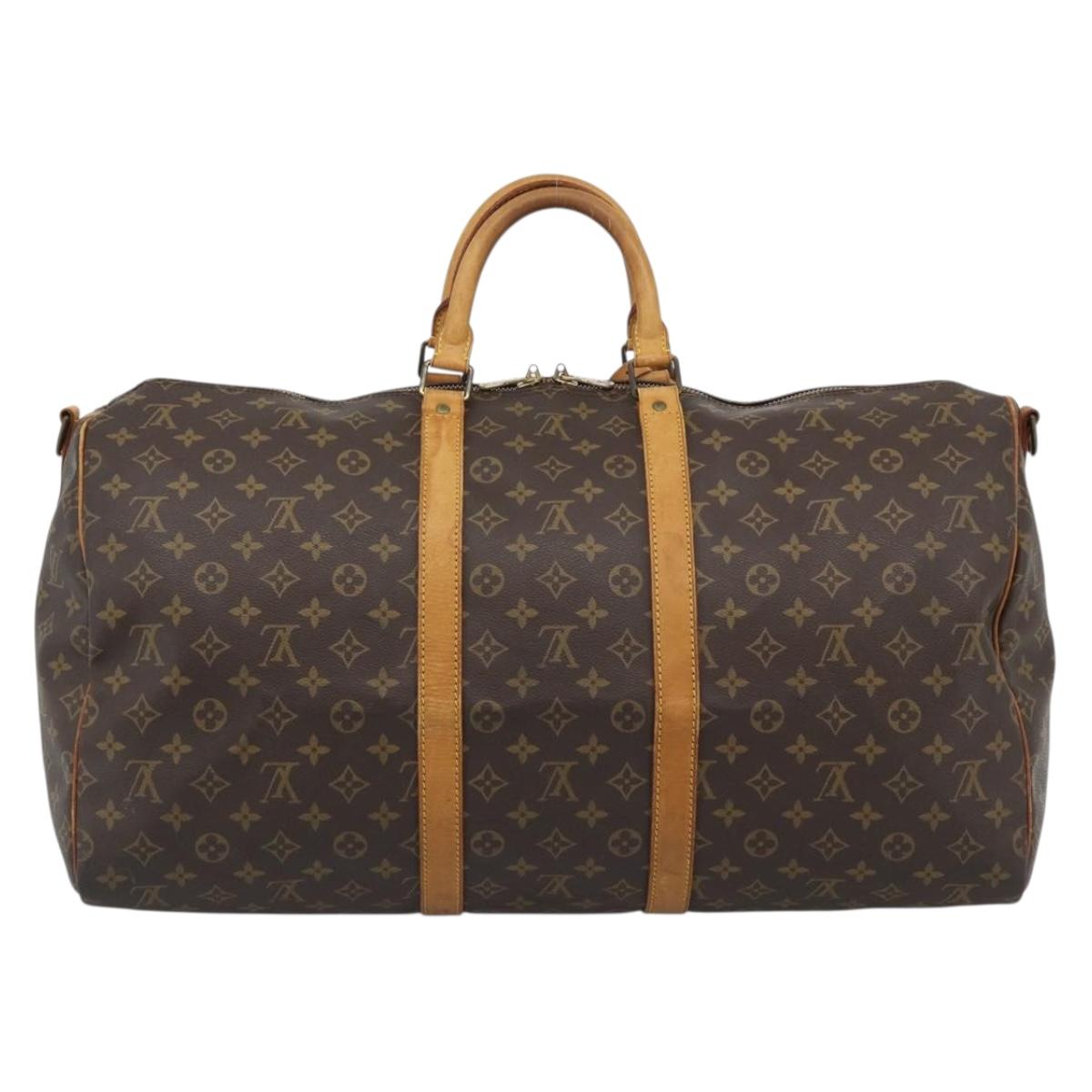 LOUIS VUITTON Monogram Keepall Bandouliere 55 Boston Bag M41414 LV Auth 190839