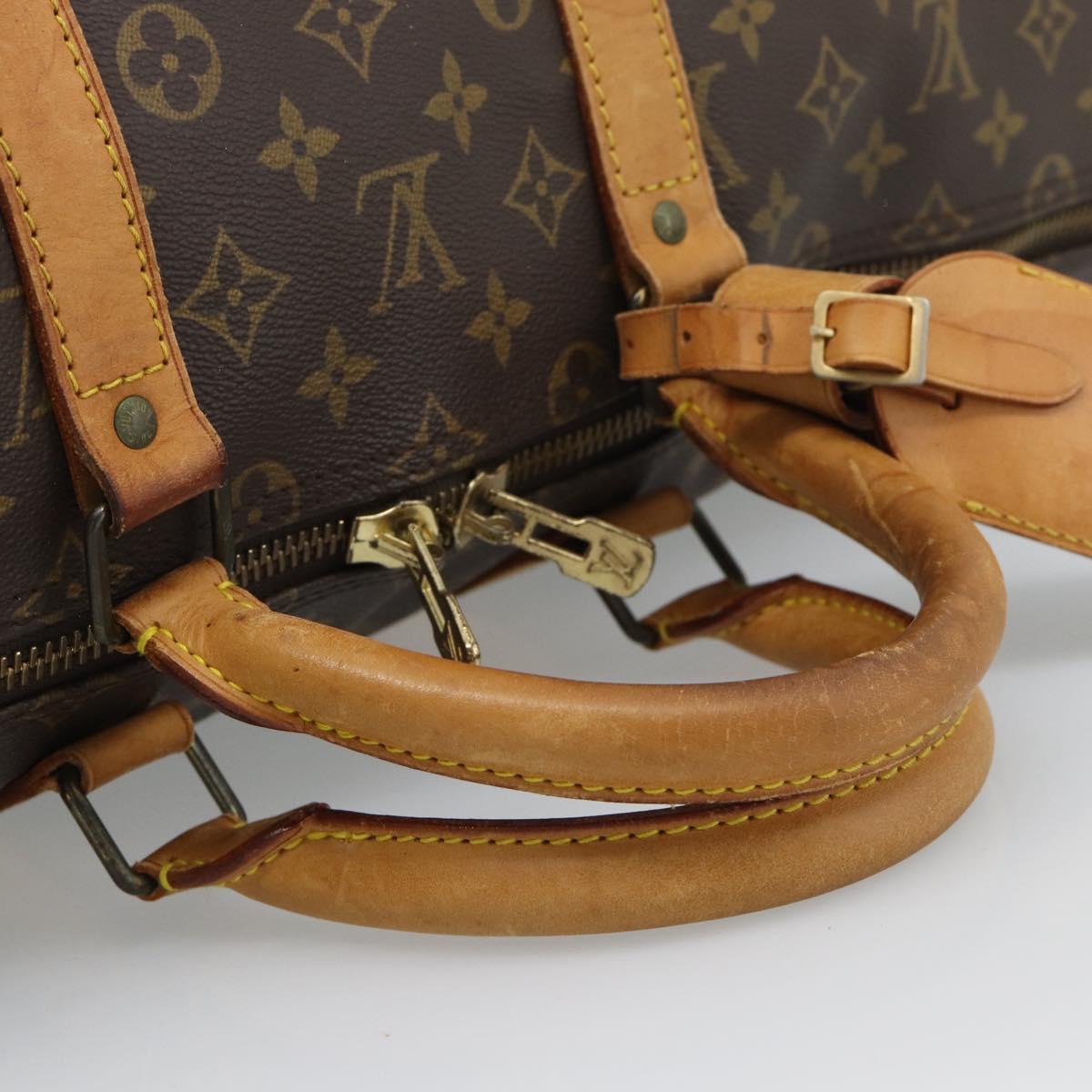 LOUIS VUITTON Monogram Keepall Bandouliere 55 Boston Bag M41414 LV Auth 190839