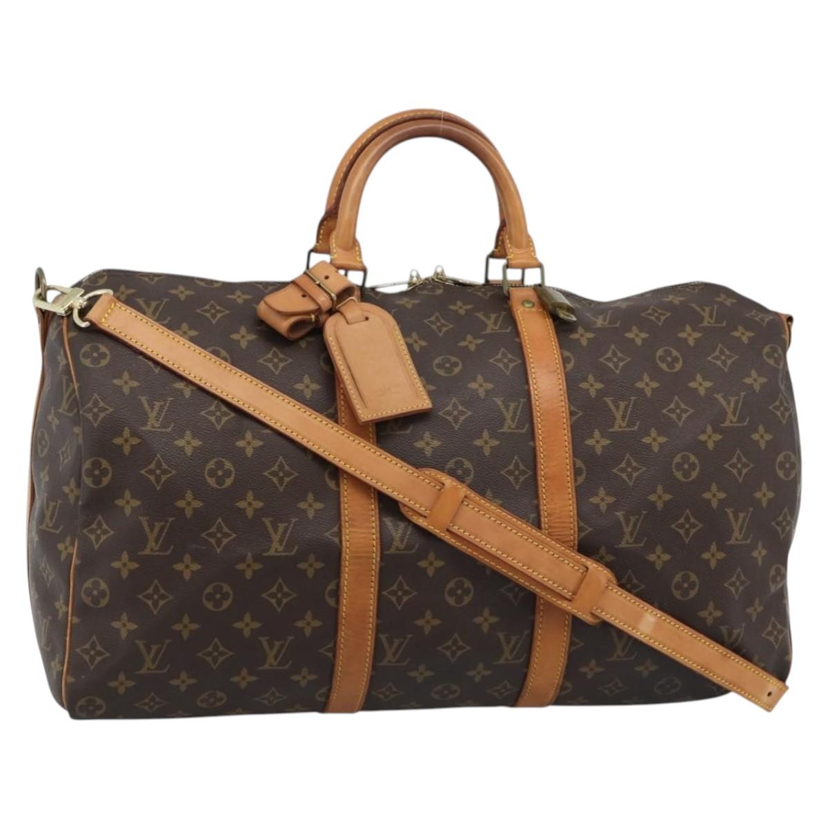 LOUIS VUITTON Monogram Keepall Bandouliere 50 Boston Bag M41416 LV Auth 190843V